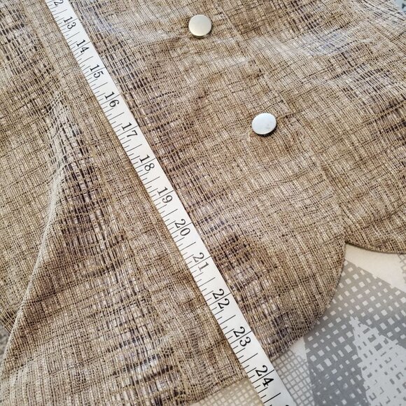 BAMBOO Traders Medium Tan Jacket Chores Button Front Woven Textured Utility - Picture 6 of 10